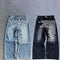 Blugi pentru bărbați | Streetwear vintage cu litere americane Gothic Harajuku Hip Hop cu picioare largi