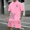 Camiseta Sjov bjørn Harajuku para hombres verano suelto conjunto diario de pareja al aire libre calle camiseta de manga corta y pantalones cortos conjunto de verano de dos piezas