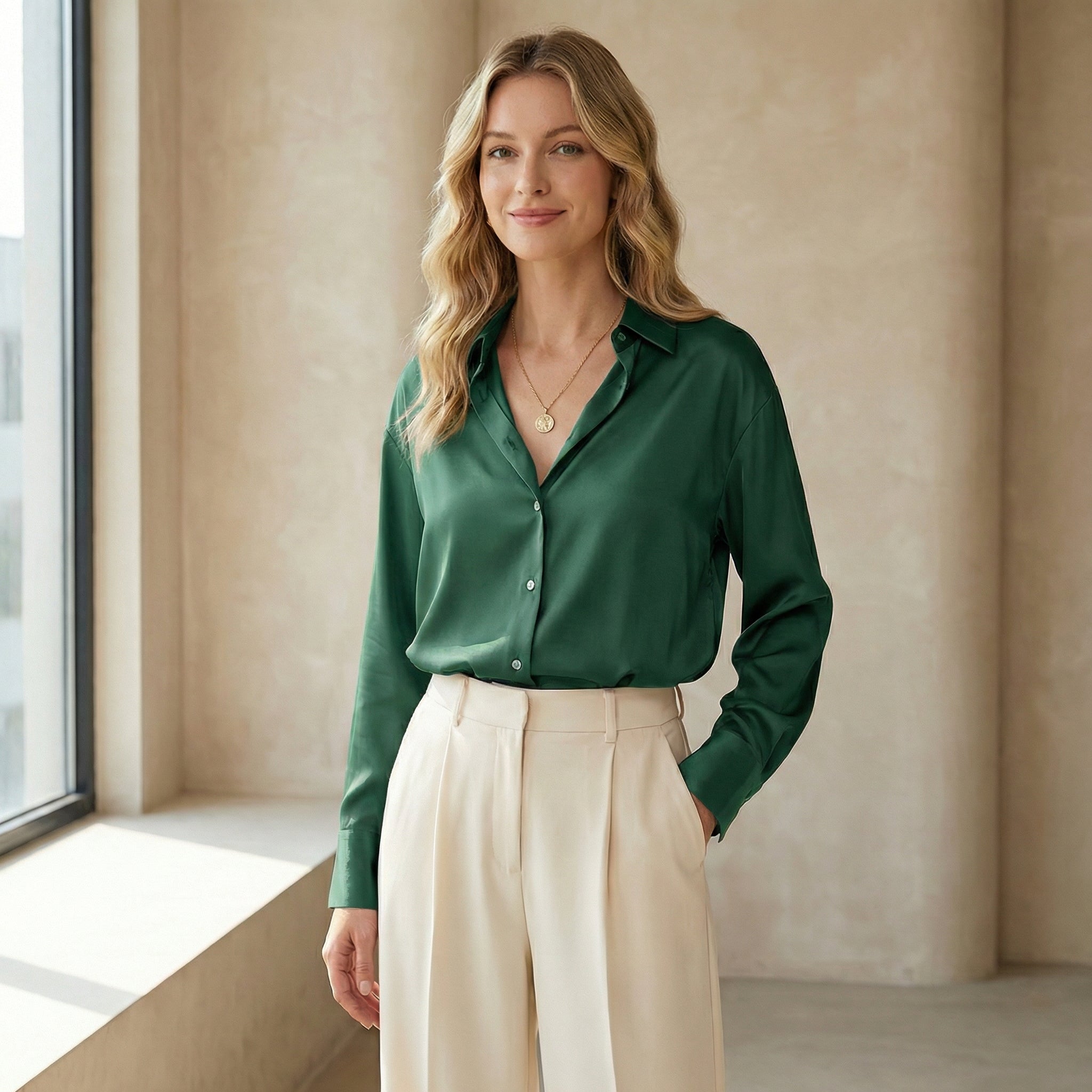 Silvrella - Langærmet Bluse Med Knapper