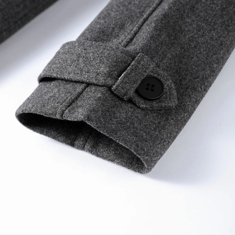 Lang trenchcoat i uldblanding til kvinder med klassisk vinterlook