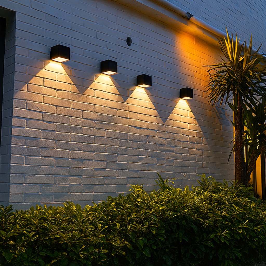 Black IP65 outdoor solar wall lamp