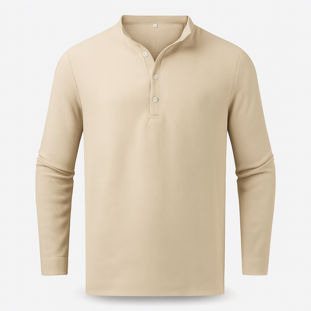 Beige Men's Long Sleeve Shirt