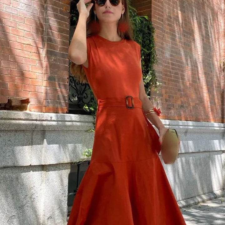 Ditta | Χαλαρό καλοκαιρινό φόρεμα για γυναίκες με ζώνη - αέρινο, μοντέρνο και άνετο