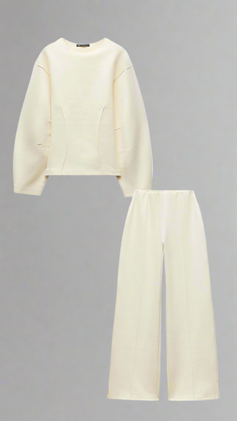 Knitted set for women | Jersey and wide trousers for casual use