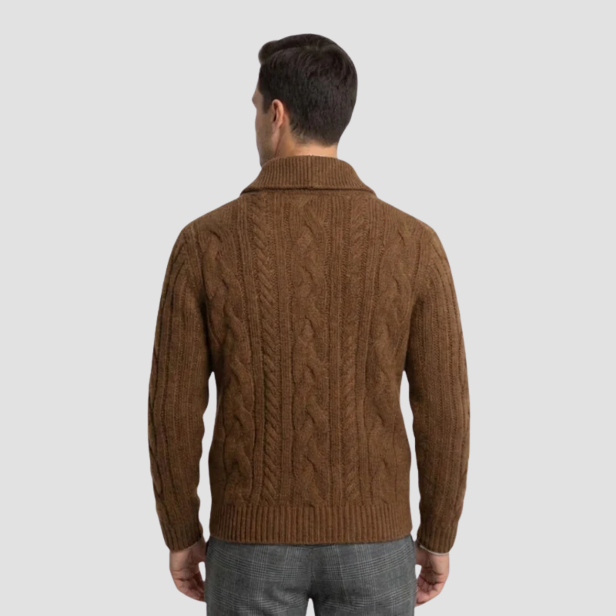 Valdrenz - Knaplukket Herrecardi Med Sjalskrave