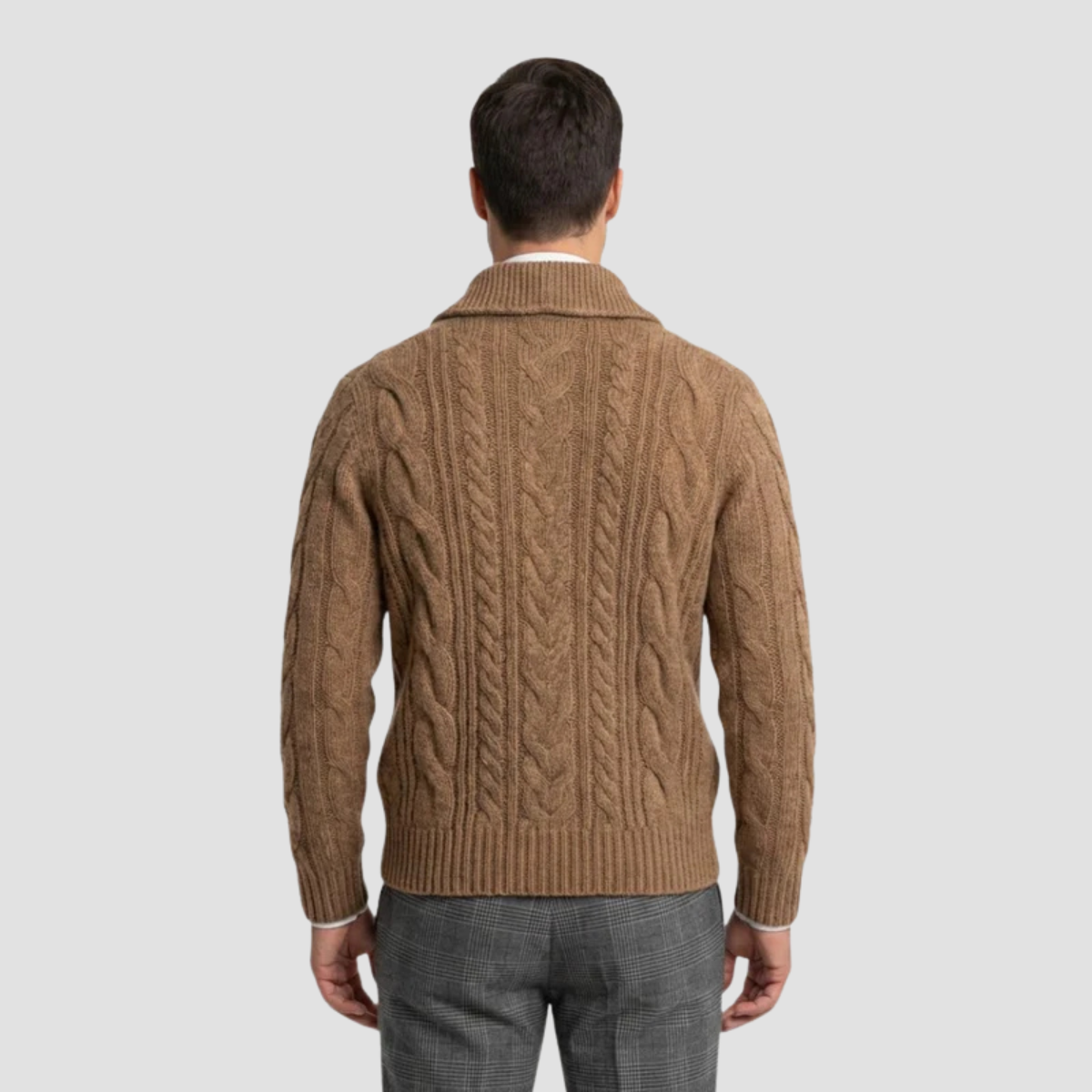 Valdrenz - Knaplukket Herrecardi Med Sjalskrave