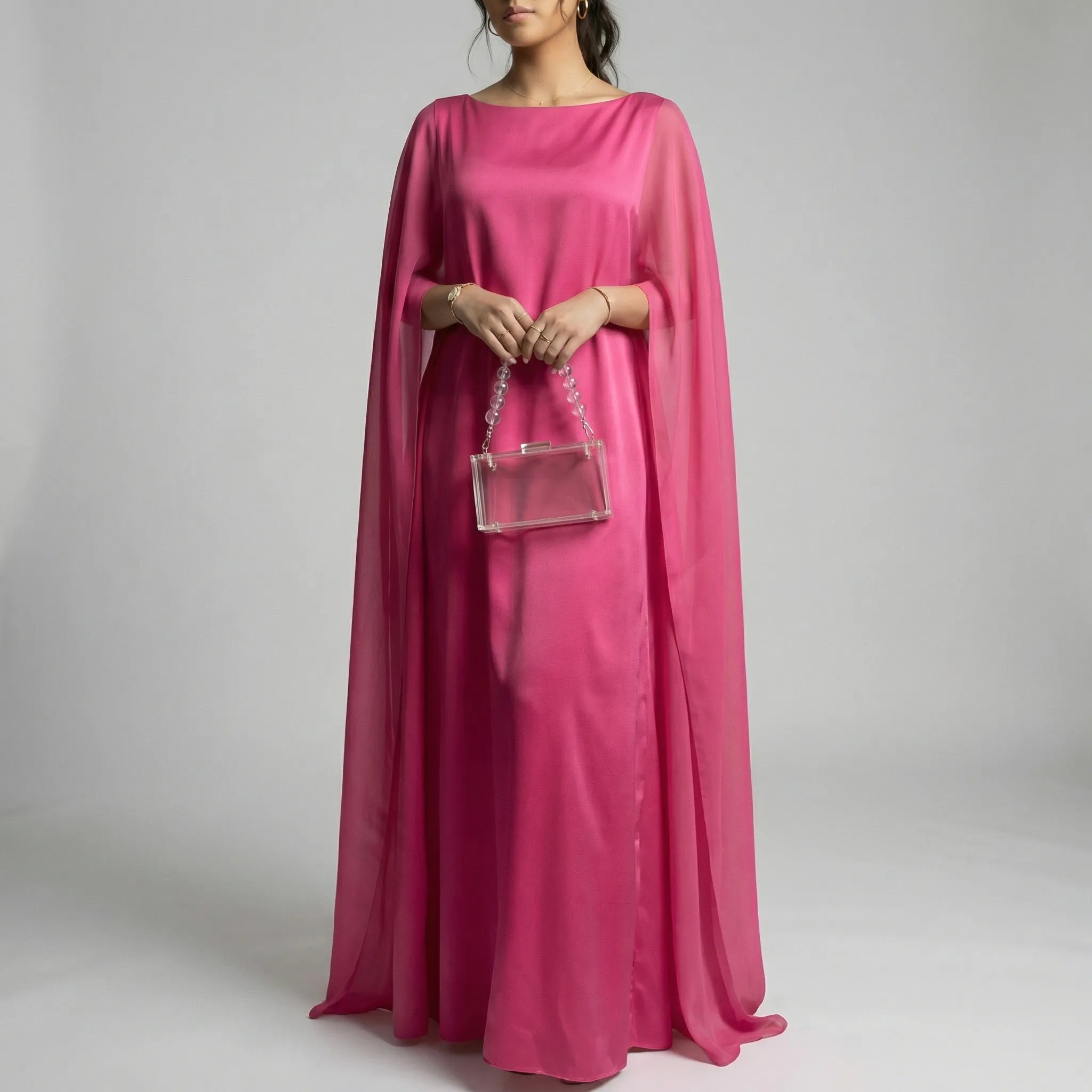 Veloria - Maxi Kjole Med Cape Ærmer