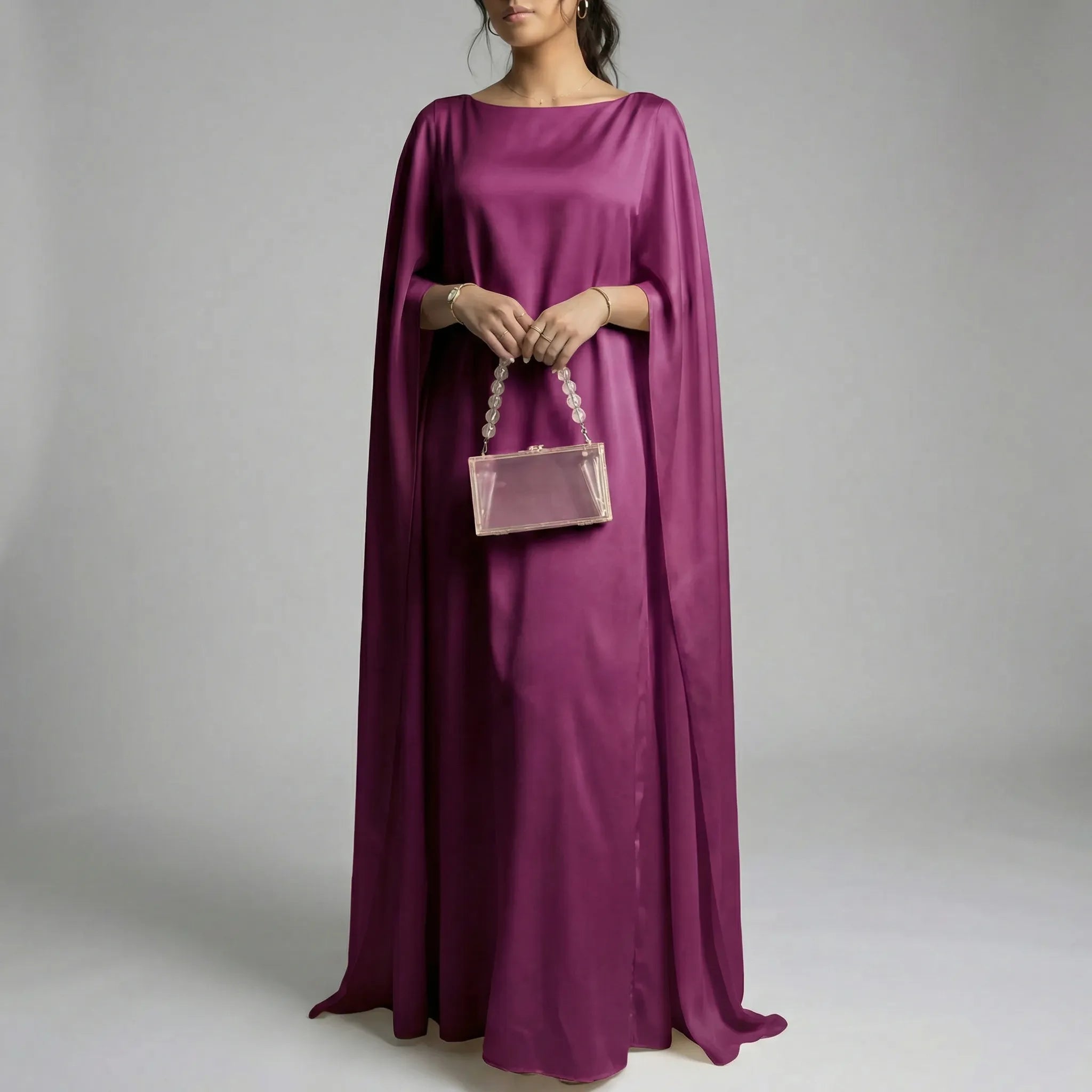 Veloria - Maxi Kjole Med Cape Ærmer