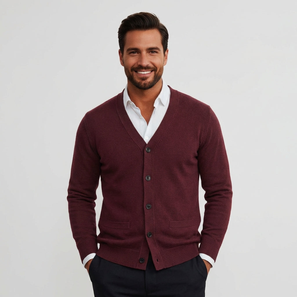 Velvion - Herrecardigan Med V Hals