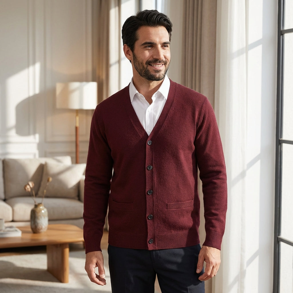 Velvion - Herrecardigan Med V Hals