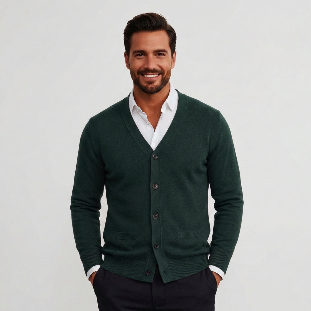 Velvion - Herrecardigan Med V Hals