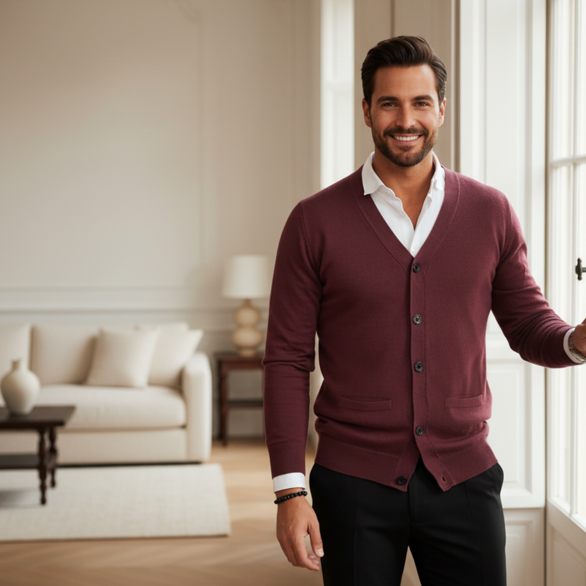 Velvion - Herrecardigan Med V Hals