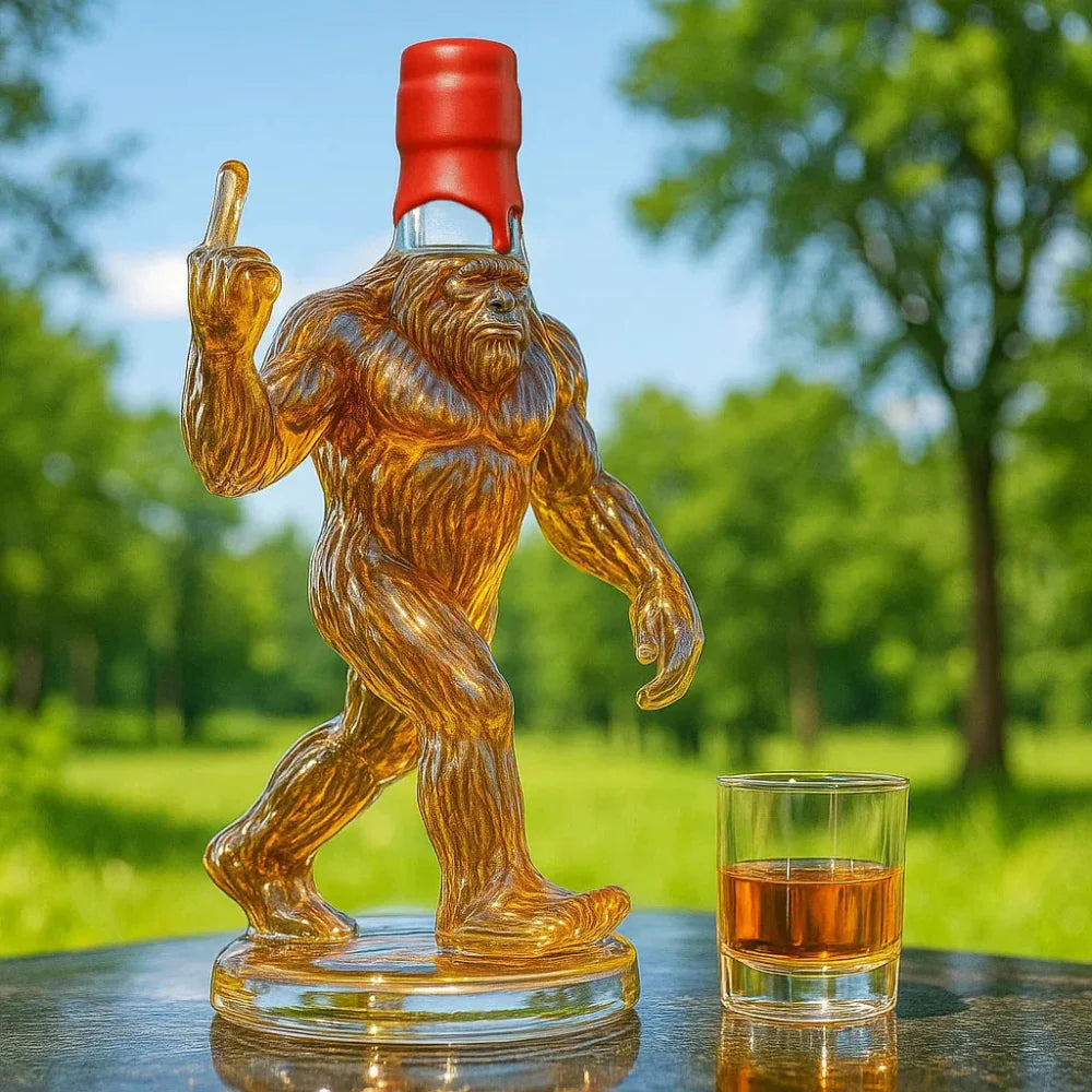 Καράφα ουίσκι Bigfoot | Αστείο γυάλινο μπουκάλι φιγούρα 750 ml μοναδική διακόσμηση μπαρ