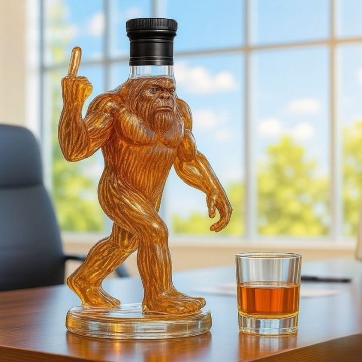 Καράφα ουίσκι Bigfoot | Αστείο γυάλινο μπουκάλι φιγούρα 750 ml μοναδική διακόσμηση μπαρ