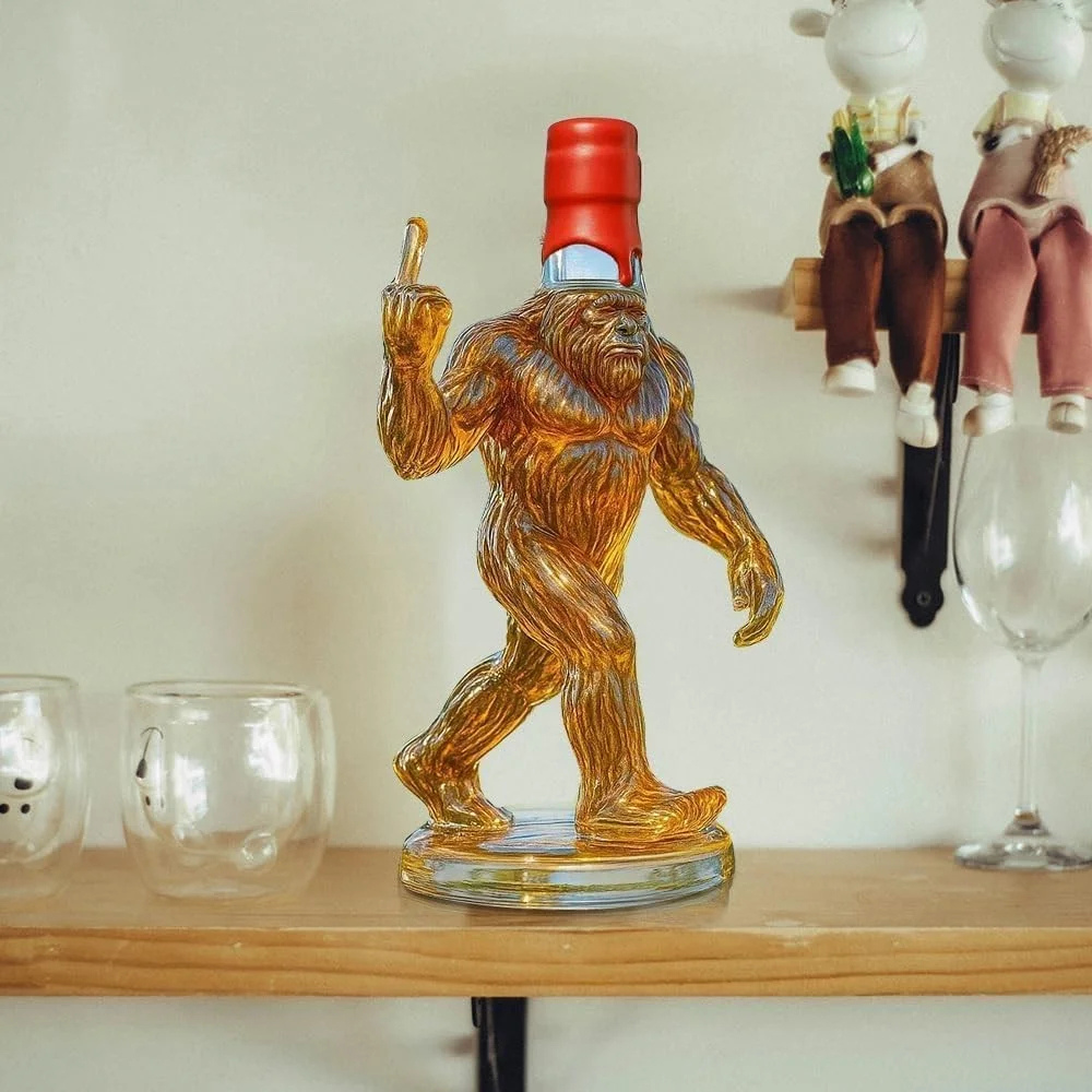 Καράφα ουίσκι Bigfoot | Αστείο γυάλινο μπουκάλι φιγούρα 750 ml μοναδική διακόσμηση μπαρ