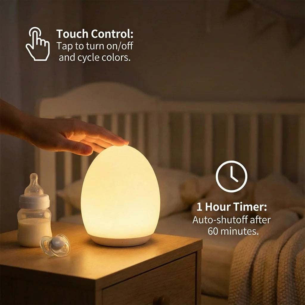 GlowEgg Natlampe med Touch-kontrol