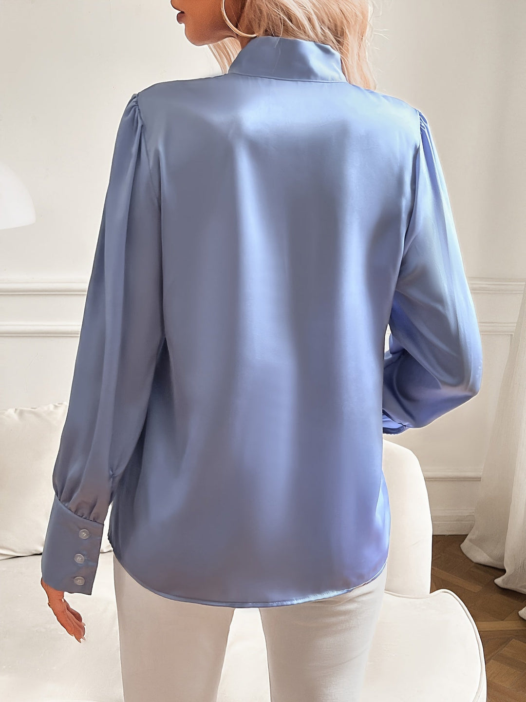 Blúzka s mašľovým golierom | Polyester | Ženský štýl