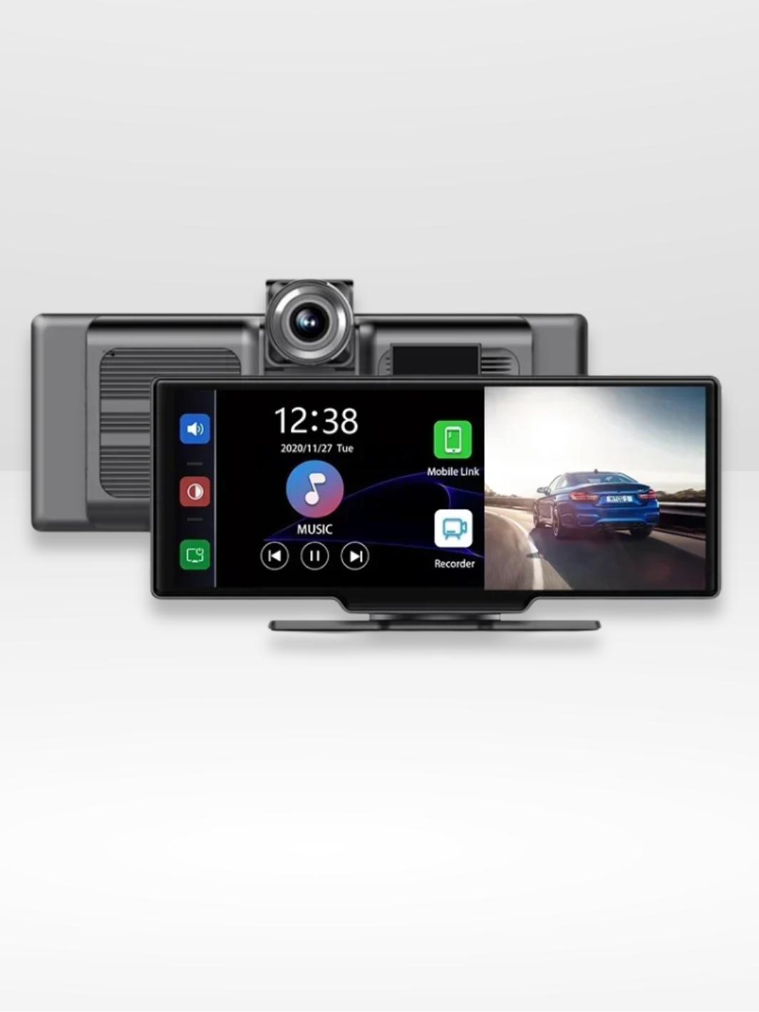 Bezdrátová CarPlay obrazovka s vestavěnou 4K palubní kamerou a volitelnou couvací kamerou – 10,26" IPS displej