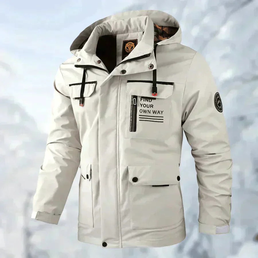 Explorer pánska bunda | Nepremokavá outdoor bunda ľahká s kapucňou a vreckami