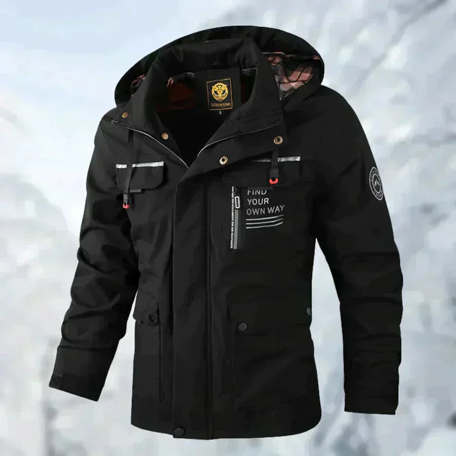 Explorer pánska bunda | Nepremokavá outdoor bunda ľahká s kapucňou a vreckami