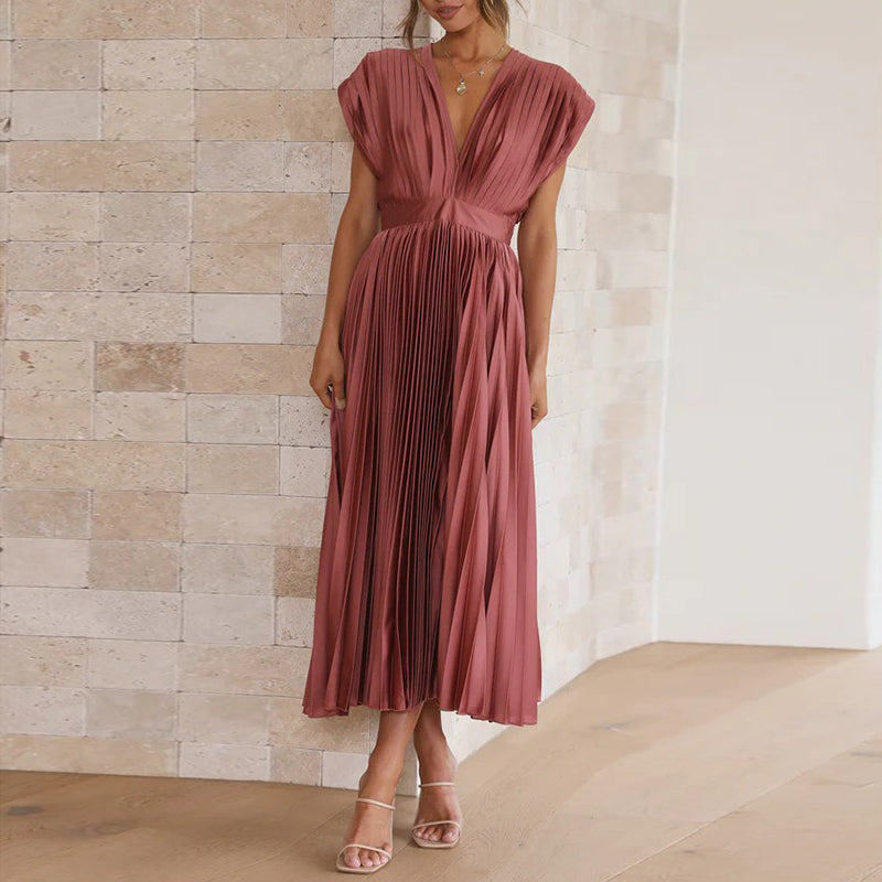 Louise | Vestido elegante com decote em V - Estilo chique e conforto absoluto