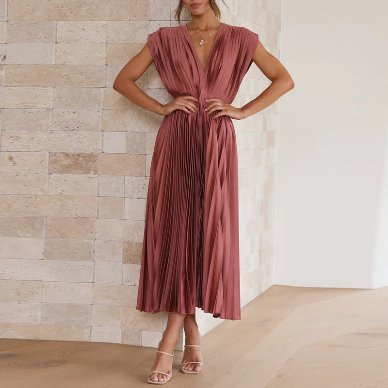 Louise | Vestido elegante com decote em V - Estilo chique e conforto absoluto