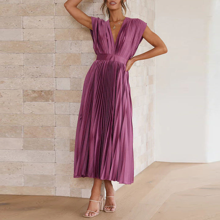 Louise | Vestido elegante com decote em V - Estilo chique e conforto absoluto