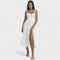 Corset Midik dress with slit | Elegant fit | Adjustable straps