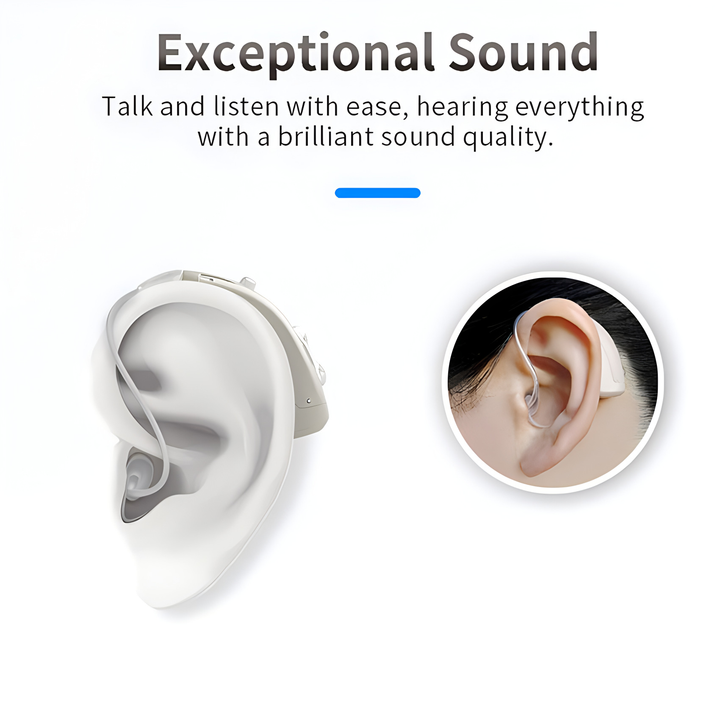 Rechargeable Bluetooth hearing aids with noise reduction | clear sound and comfort