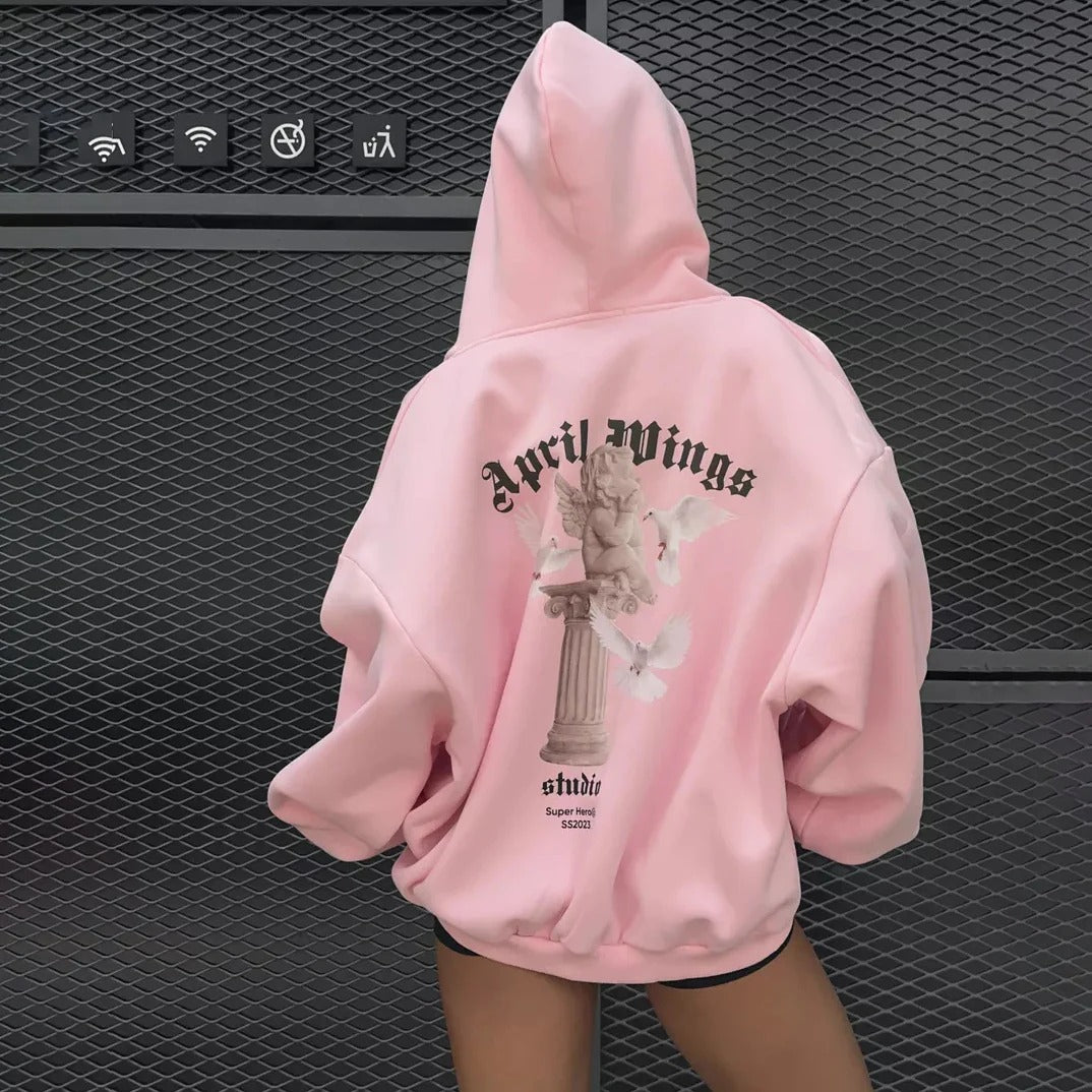 Grafisk Oversized Hoodie til Kvinder | Casual og Komfortabel