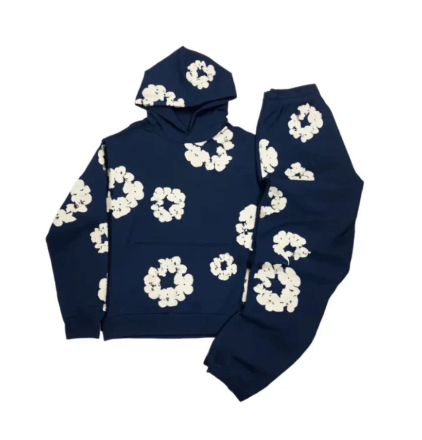Conjunto de treino Flower Tears | caimento solto | design floral sutil para conforto no inverno