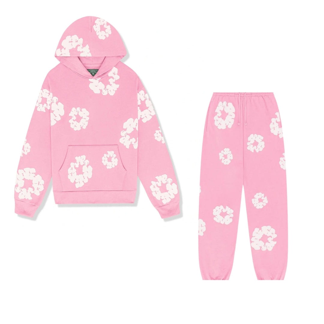 Conjunto de treino Flower Tears | caimento solto | design floral sutil para conforto no inverno