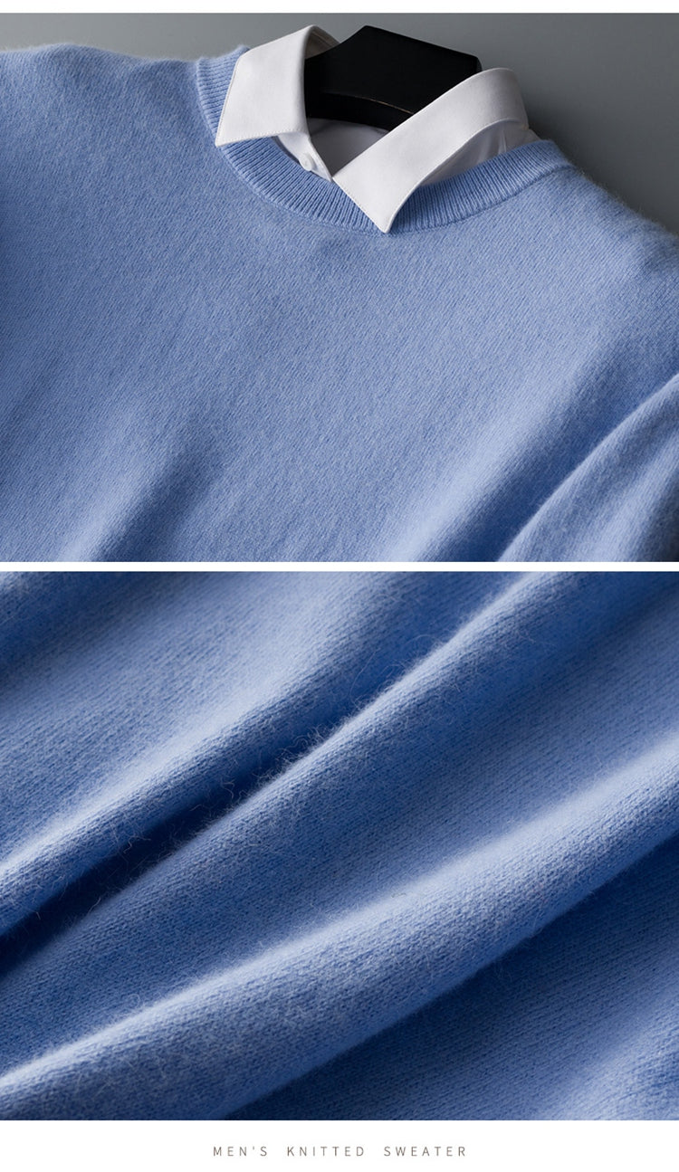 Luksusowy męski sweter z kaszmiru o miękkiej fakturze i nowoczesnym kroju