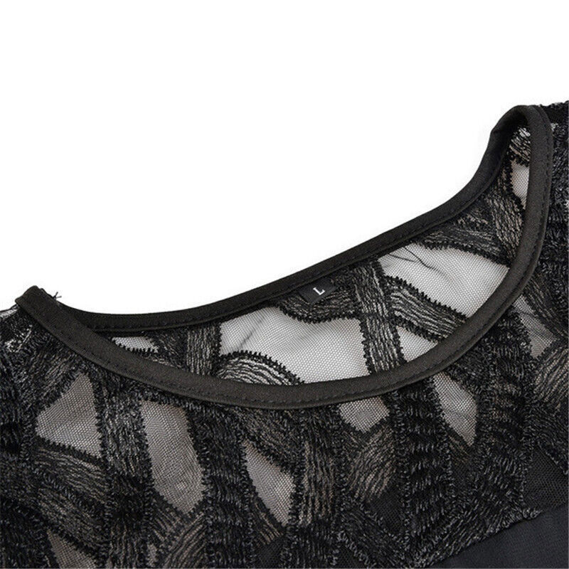 Elegantní midi šaty ve velikosti plus pro ženy s krajkovými rukávy