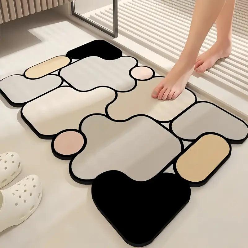 Csúszásmentes kreatív puzzle fürdőszobai szőnyeg diatómafölddel