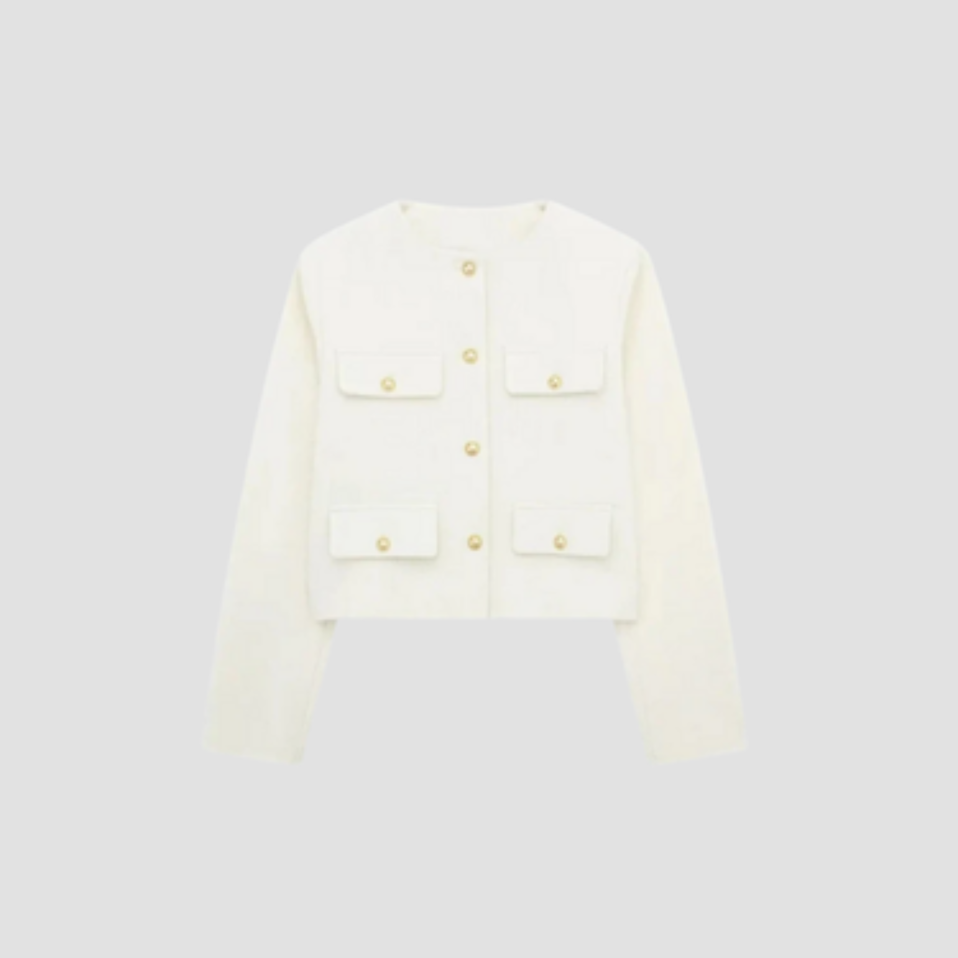 Kort blazer til kvinder med elegante guldknapper og struktureret pasform