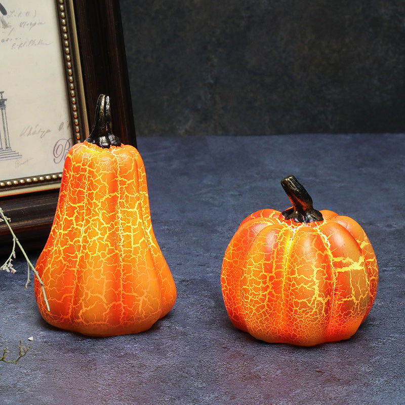 LED-calabaza de Halloween - decoración luminosa espeluznante hecha de resina duradera