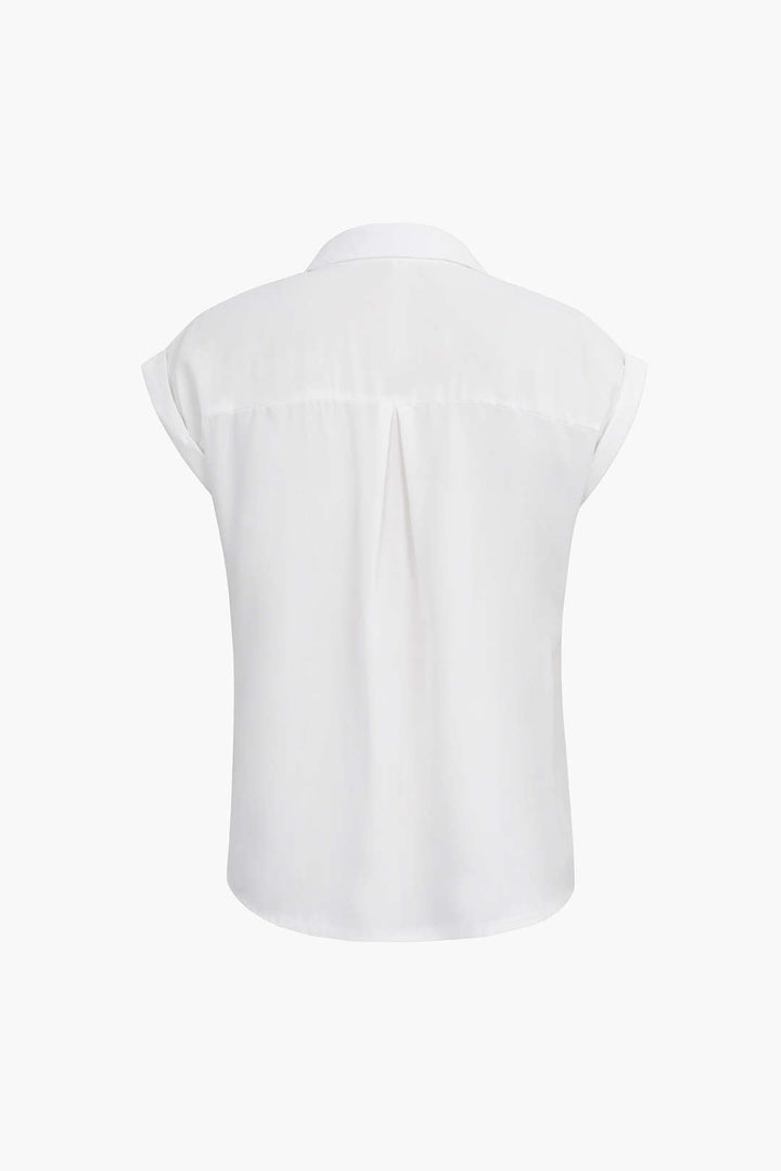 Vittoria Women's Shirt | Minimalist shirt with knot below and rolled up sleeves