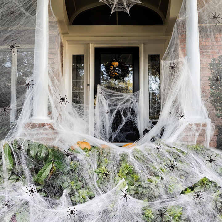 Pânză de păianjen de Halloween cu păianjeni - se poate extinde pentru interior/exterior