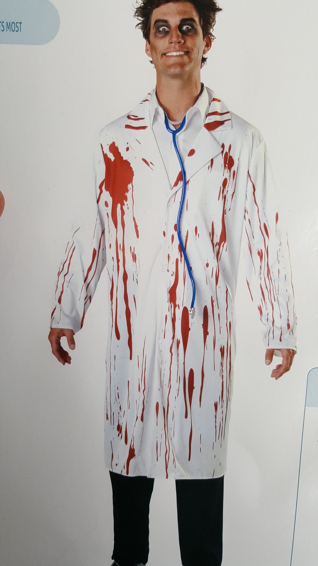 Costum de Halloween Doctor Zombie - halat sângeros + accesorii