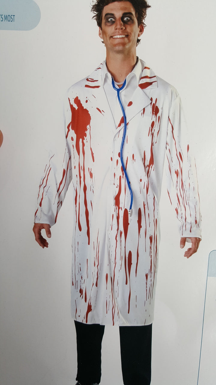 Costum de Halloween Doctor Zombie - halat sângeros + accesorii