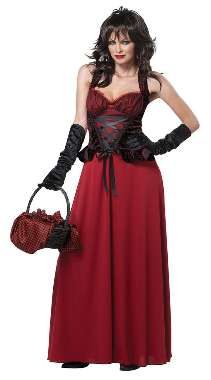 Costume de Halloween RubiChic pentru femei - Costum elegant de Scufița Roșie cu pelerină