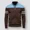 Heren Stribet Lynlås Sweater | 100% Bomuld Ståhals - Casual & Komfortabel