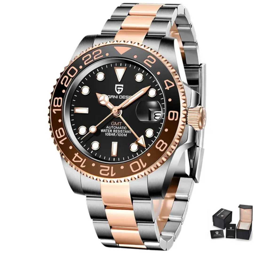 Peter Luxe automaattinen GMT-kello | Eleganssi ja korkea tarkkuus