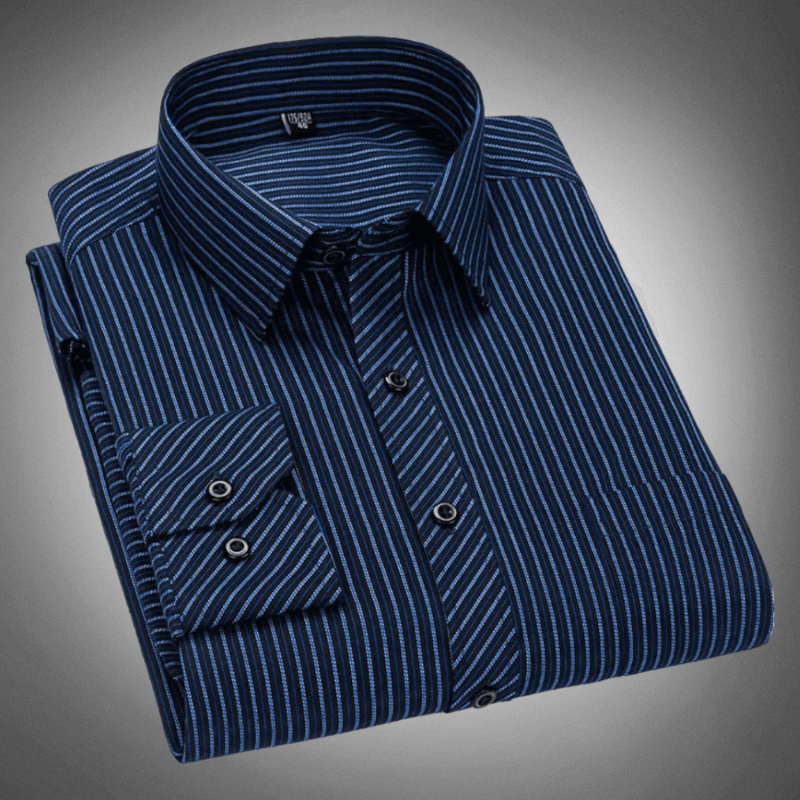 Harold classic striped long-sleeve shirt with regular fit for men