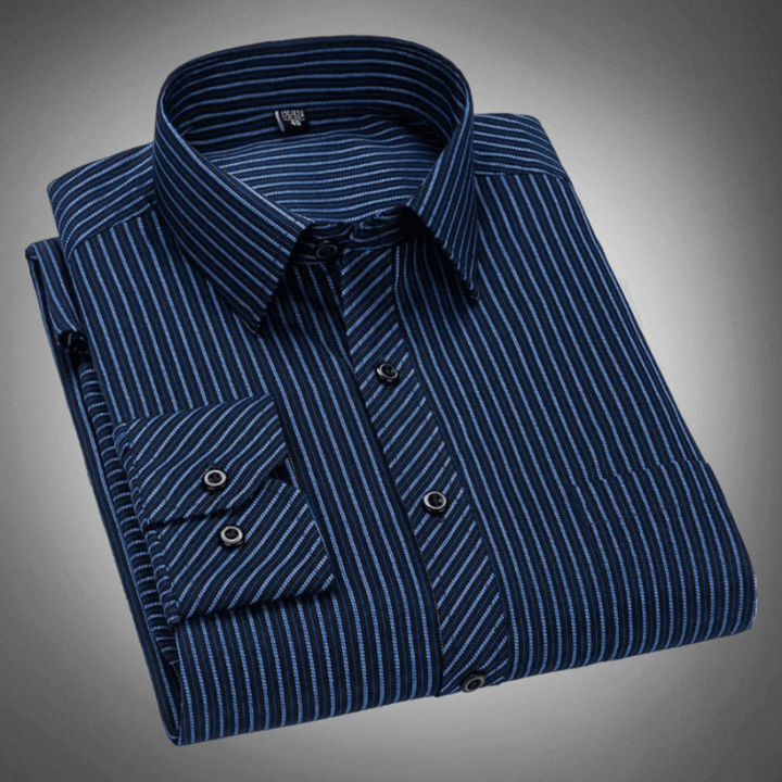 Harold classic striped long-sleeve shirt with regular fit for men