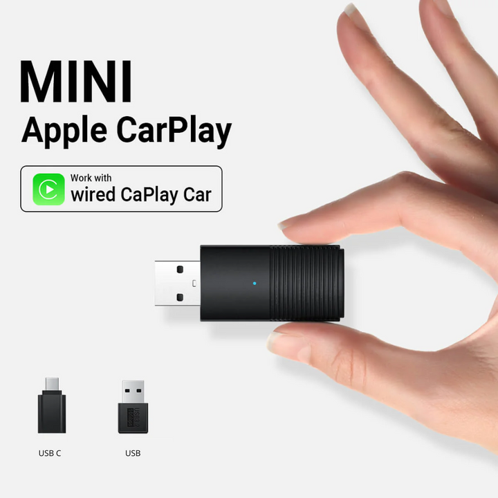 Langaton CarPlay-sovitin, yhteensopiva Applen ja Androidin kanssa | välitön plug & play -yhteys