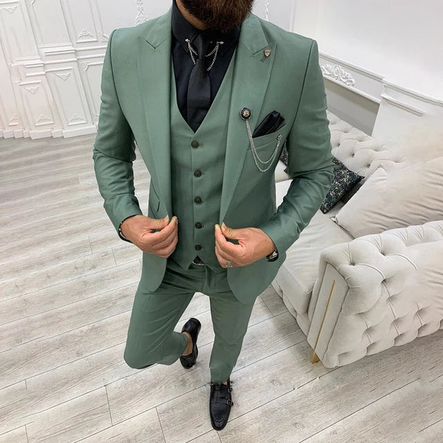 3-delt slim fit jakkesæt - blazer, vest og bukser