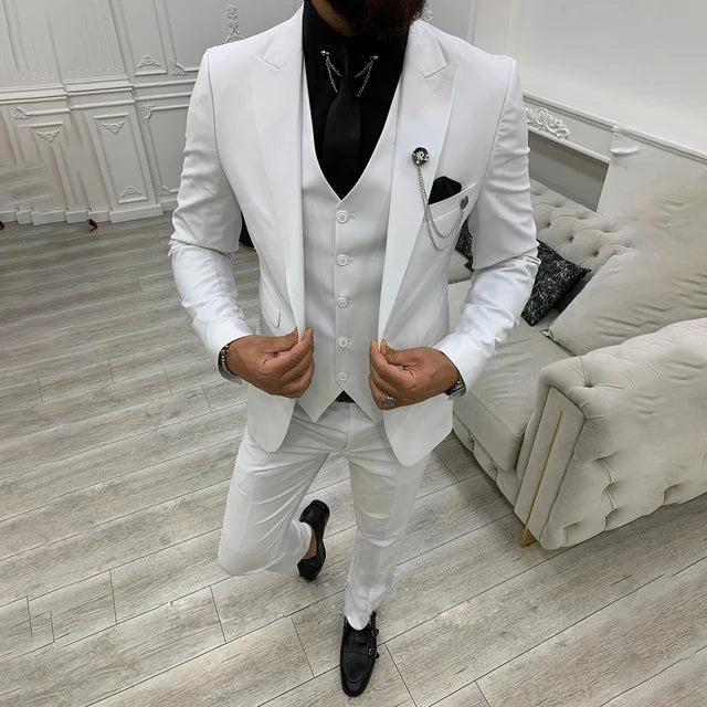 3-delt slim fit jakkesæt - blazer, vest og bukser