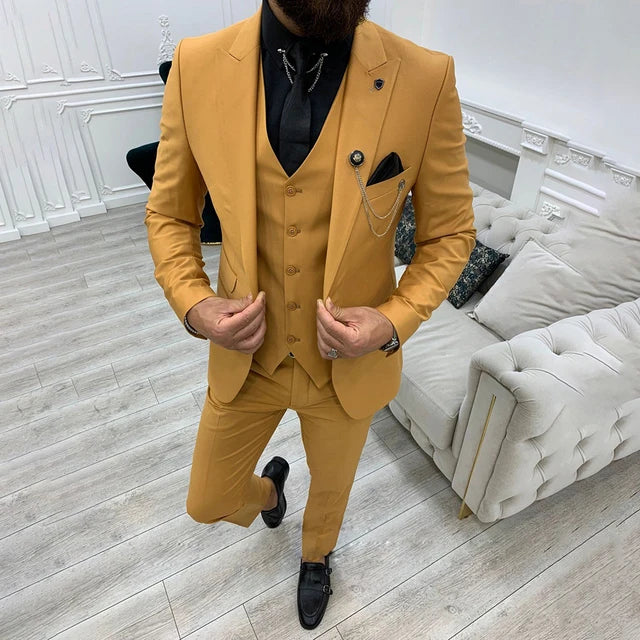 3-delt slim fit jakkesæt - blazer, vest og bukser
